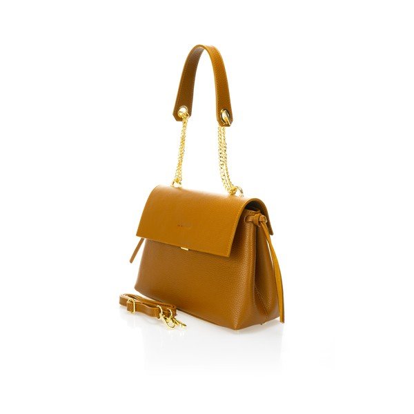 Geantă din piele Federica Bassi Anna, portocaliu-image-3