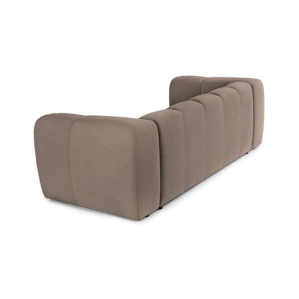 Canapea taupe cu tapițerie din catifea 225 cm Cube – Bonami Selection-image-4