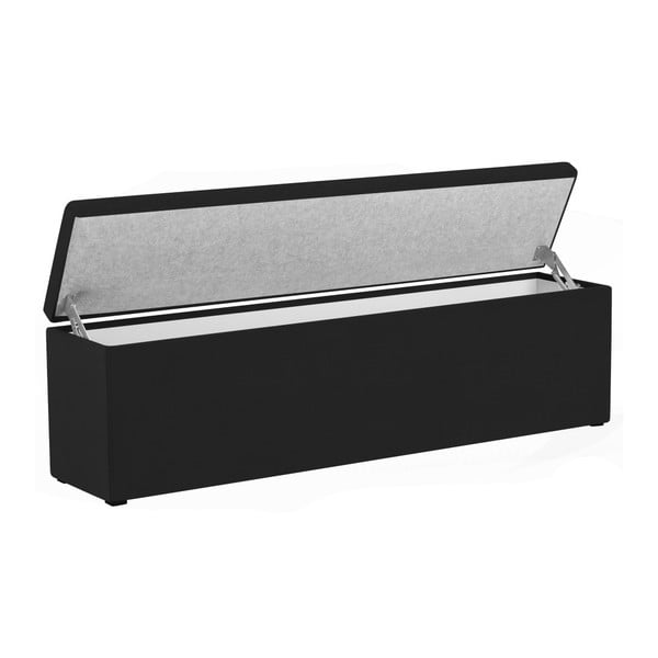 Otoman cu spaţiu depozitare Mazzini Sofas Ancona, 200 x 46 cm, negru-image-3