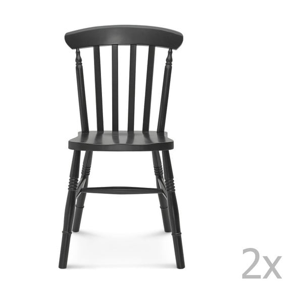 Set 2 scaune de lemn Fameg Ivar, negru