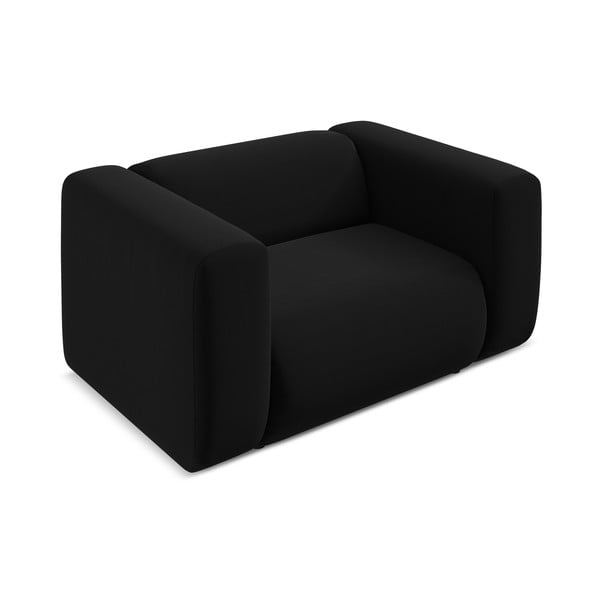 Fotoliu negru cu tapițerie din catifea Ekahi – Makamii-image-3