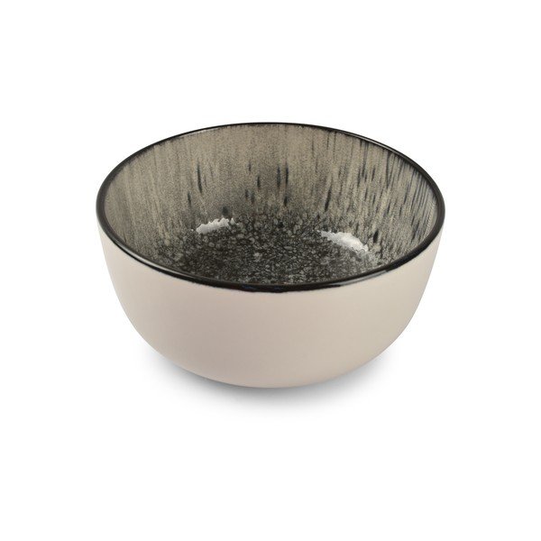 Bol mic negru/crem din gresie 740 ml Gravel – ONA