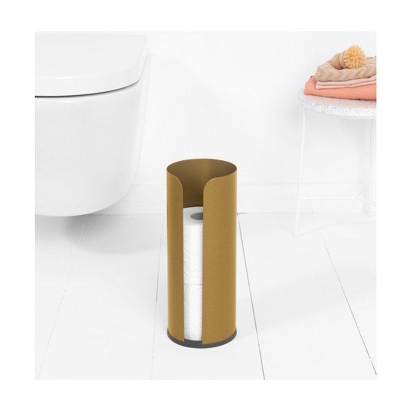 Suport pentru hârtie igienică auriu din oțel ReNew – Brabantia-image-1