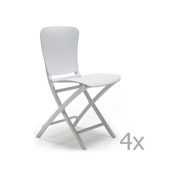 Set 4 scaune de grădină Nardi Zac Classic, alb