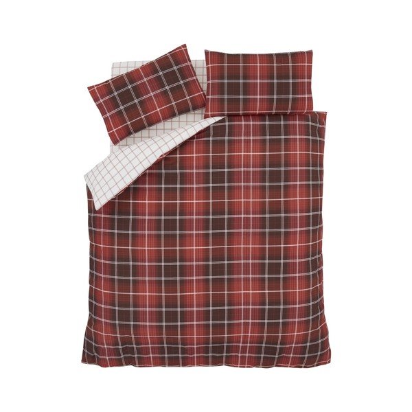 Lenjerie de pat Catherine Lansfield Tartan Check, 220 x 230 cm, roșu-image-1