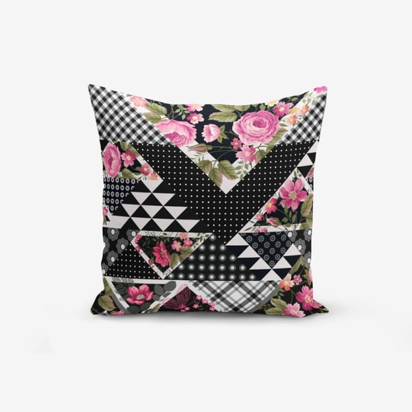 Față de pernă cu amestec din bumbac Minimalist Cushion Covers Karma Flower Geometric Desenter Modern, 45 x 45 cm