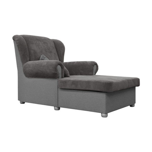 Șezlong taupe cu tapițerie din catifea reiată Lord – Ropez-image-3