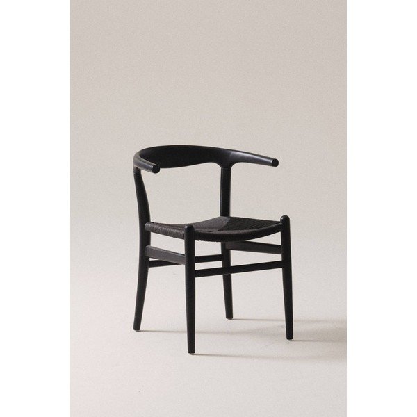 Scaun de dining negru cu cotiere din lemn de mesteacăn Nattavaara – Jotex-image-1