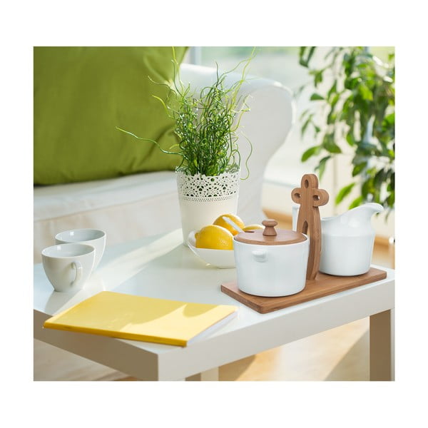 Zaharniță și ulcior de lapte din porțelan Whiteline - Orion-image-1