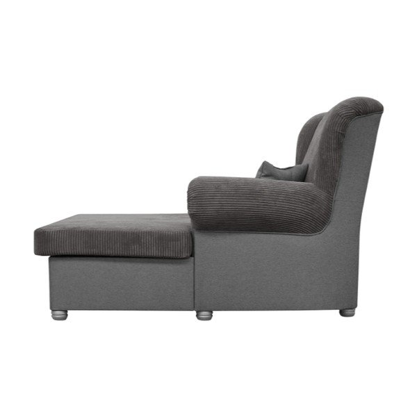 Șezlong taupe cu tapițerie din catifea reiată Lord – Ropez-image-4