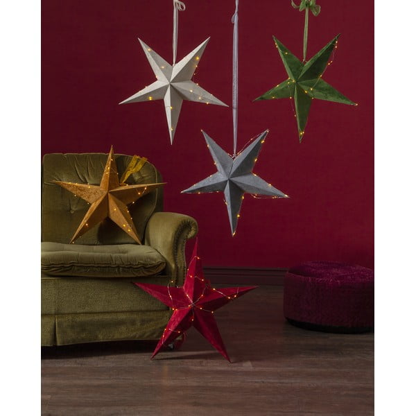Decorațiune luminoasă pentru Crăciun Star Trading Velvet, verde, ø 60 cm-image-1
