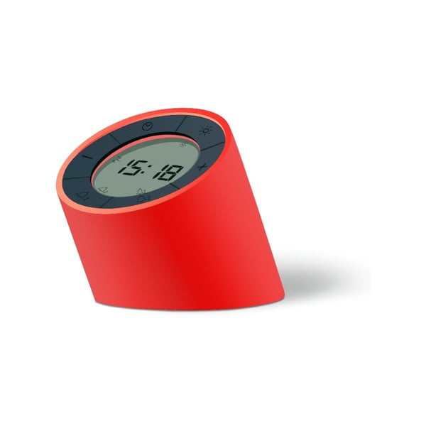 Ceas deșteptător cu LED Ginko Edge, roșu