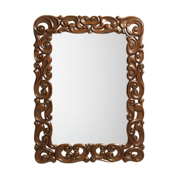 Oglindă cu ramă din lemn de mahon Moycor, 90 x 120 cm