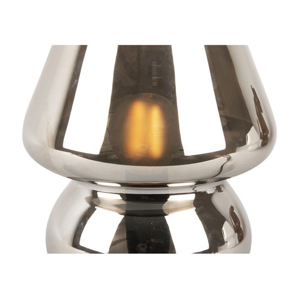 Veioză din sticlă Leitmotiv Glass, înălțime 18 cm, argintiu-image-4