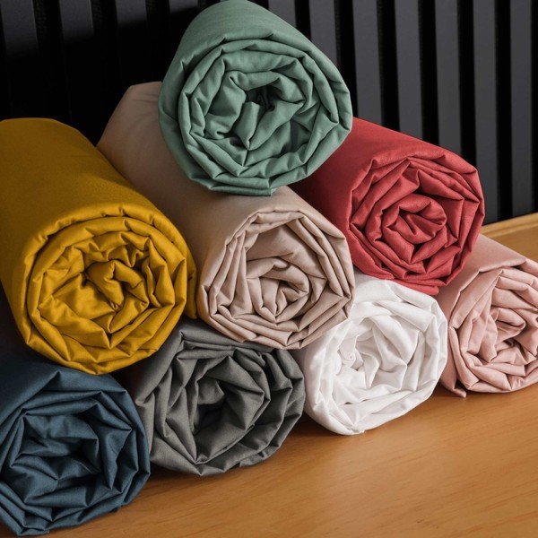 Cearceaf cărămiziu din bumbac percal cu elastic 140x190 cm Percaline – douceur d'intérieur-image-3