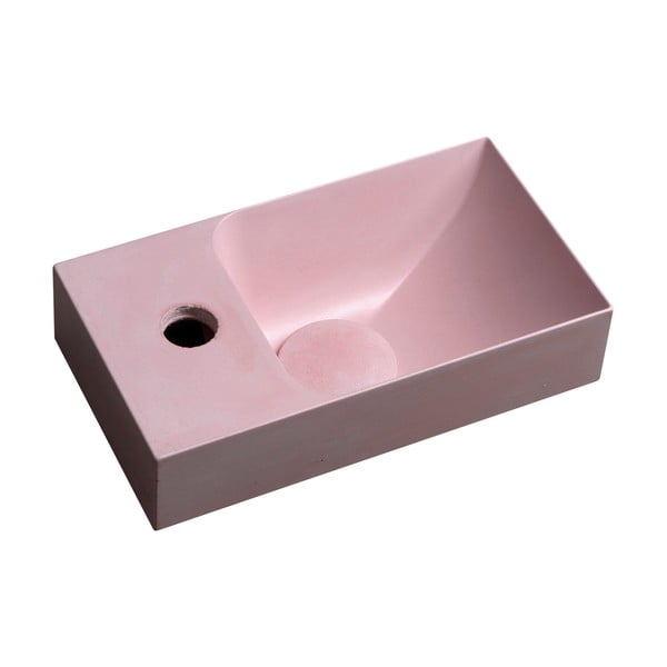 Chiuvetă mică pentru WC roz din beton 31x17 cm Piccolino – Sapho