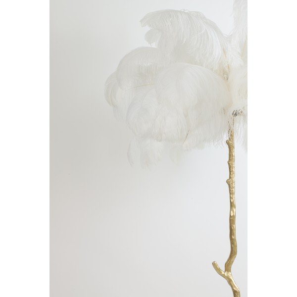 Lampadar alb/auriu cu abajur din pene (înălțime 180 cm) Feather – Light & Living-image-4