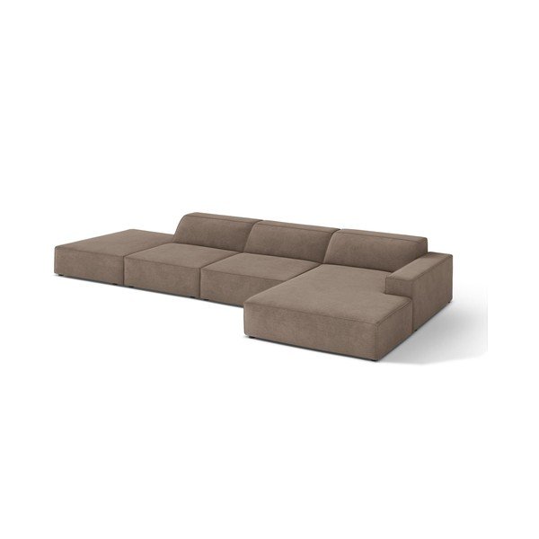Colțar modular bej (cu colț pe partea dreaptă/cu șezlong) Jodie – Micadoni 