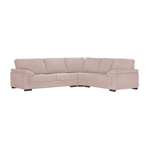 Canapea extensibilă cu șezlong pe partea stângă Florenzzi Casalova, lățime 2,57 m, roz