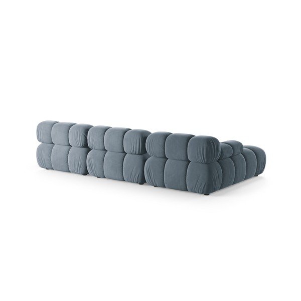 Colțar modular gri cu tapițerie din catifea (cu colț pe partea stângă/cu șezlong) – Micadoni -image-3
