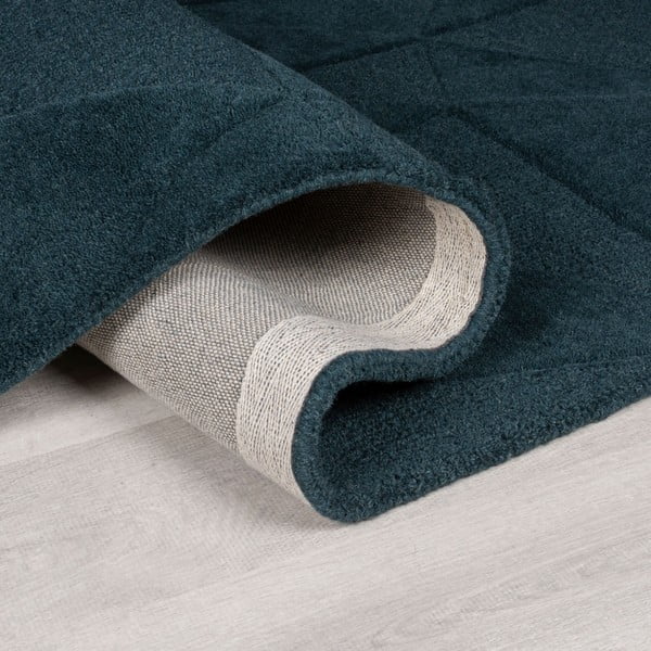 Covor albastru-verde țesut manual rotund din lână ø 160 cm Shard Teal – Flair Rugs-image-2
