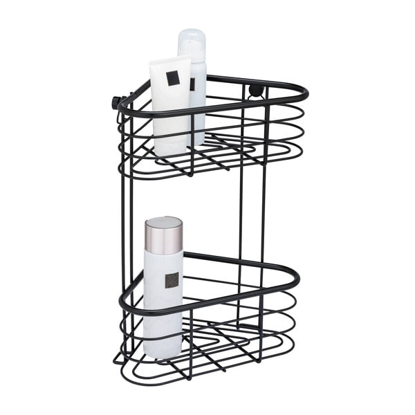 Raft de duș de colț Wenko Trestina, 25 x 35 cm, negru