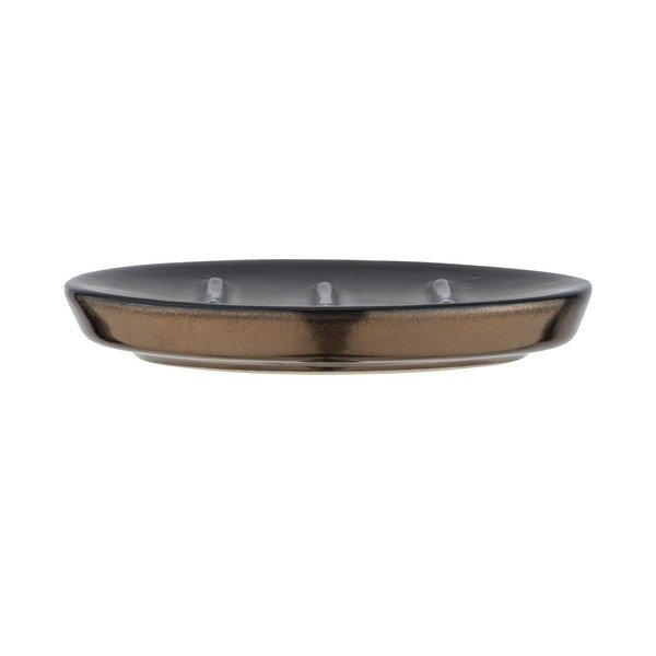 Săpunieră ceramică Wenko Polaris, gri mat - auriu-image-3