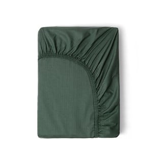 Cearșaf elastic din bumbac satinat HIP, 90 x 200 cm, verde închis