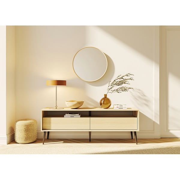 Comodă TV în culoare naturală cu aspect de lemn de stejar 150x54 cm Lake – TemaHome-image-1