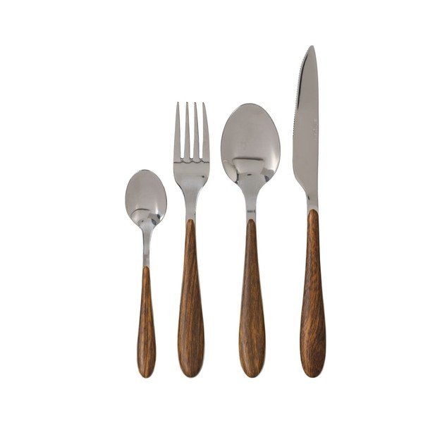 Tacâmuri maro/argintiu din oțel inoxidabil 24 buc. – Ixia