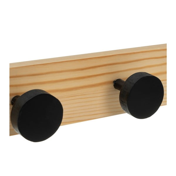 Cuier de perete negru-în culoare naturală din lemn de pin 40 cm Anillos – Casa Selección-image-2