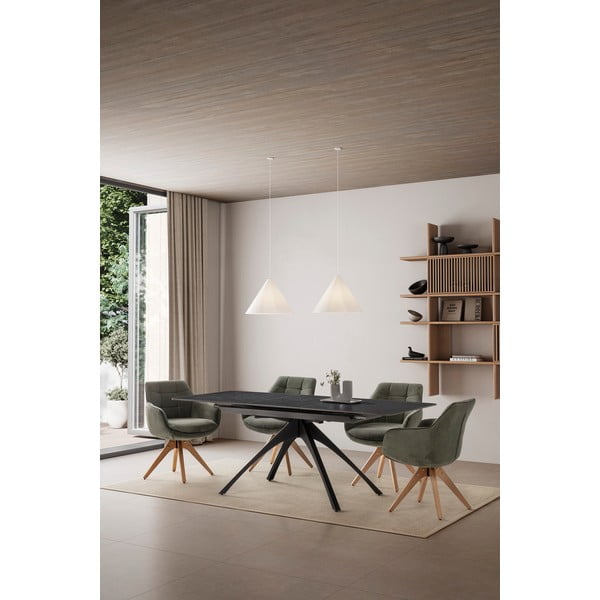 Set de scaune de sufragerie verde cu cotiere 2 buc. tapițat Donatelo – Marckeric-image-1