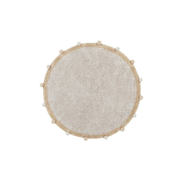 Covor pentru copii bej lavabil/țesut manual din bumbac ø120 cm Bubbly Honey – Lorena Canals