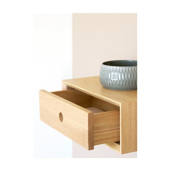 Raft în culoare naturală deschisă din lemn de stejar 40 cm Luzern – House Nordic-image-2