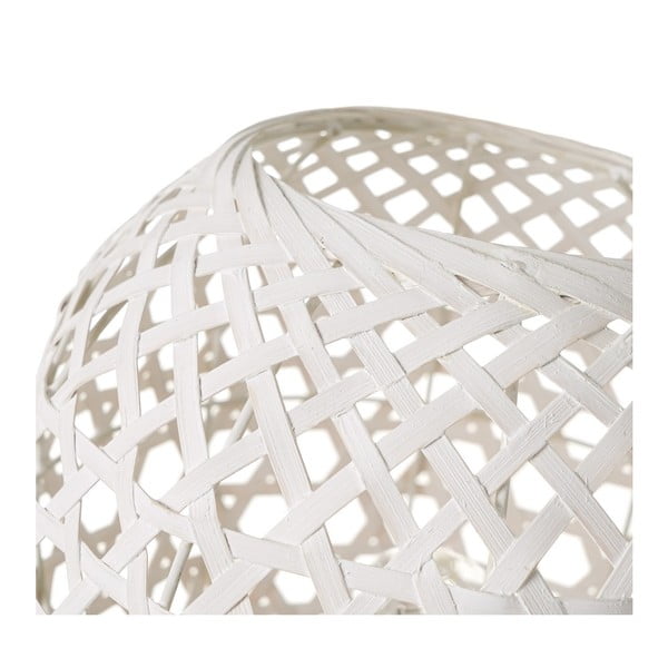 Veioză albă cu abajur din bambus (înălțime 23 cm) – Casa Selección-image-2