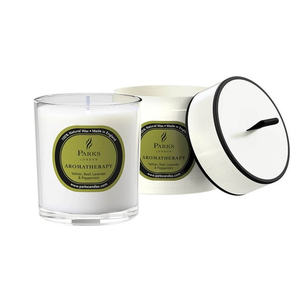 Lumânare parfumată Parks Candles London Aromatherapy, aromă de busuioc, lavanda și mentă, durată ardere 50 ore-image-1
