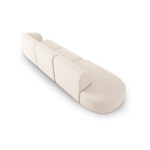 Canapea bej cu tapițerie din chenille cu colț pe partea dreaptă 311 cm Paolo – Milo Casa-image-3