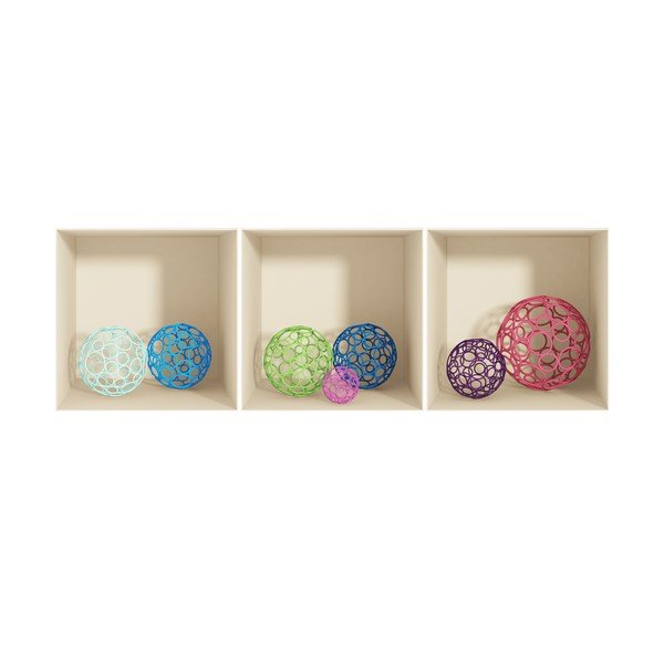Set 3 autocolante cu efect 3D Fanastick Spheres-image-2