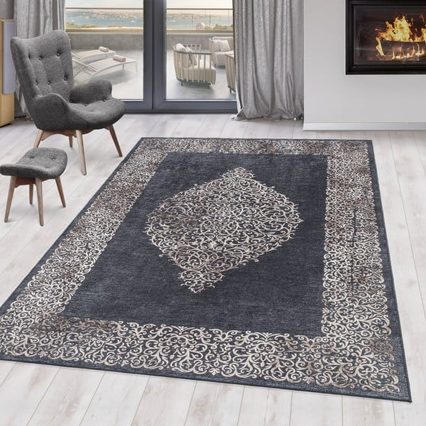 Covor tip traversă gri antracit lavabil 80x250 cm Fiesta – Ayyildiz Carpets-image-1