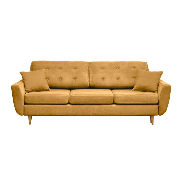 Canapea extensibilă cu 3 locuri Cosmopolitan design Barcelona, galben muștar