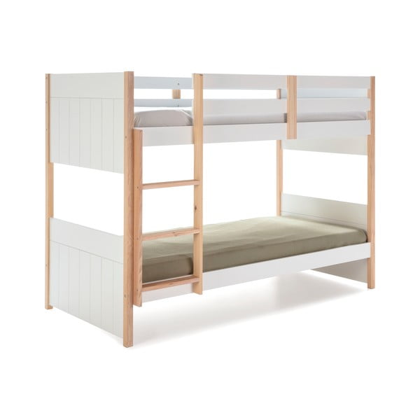 Pat supraetajat din lemn de pin alb pentru copii  90x190 cm Kiara - Marckeric-image-4