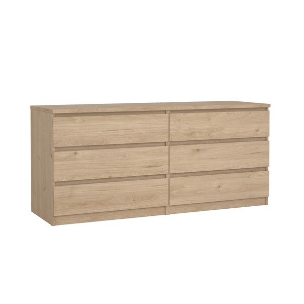 Comodă în culoare naturală cu aspect de lemn de stejar 154x70x50 cm Naia – Tvilum-image-3