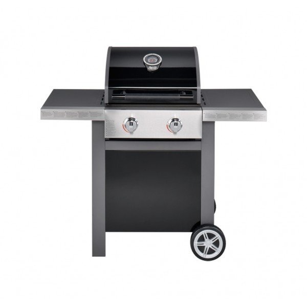 Grătar pe gaz cu 2 arzătoare separate şi termometru Jamie Oliver BBQ, negru-image-1