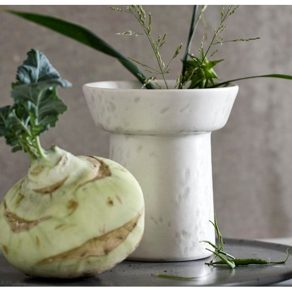 Vază din gresie Kähler Design Ombria, înălțime 20 cm,alb-image-1