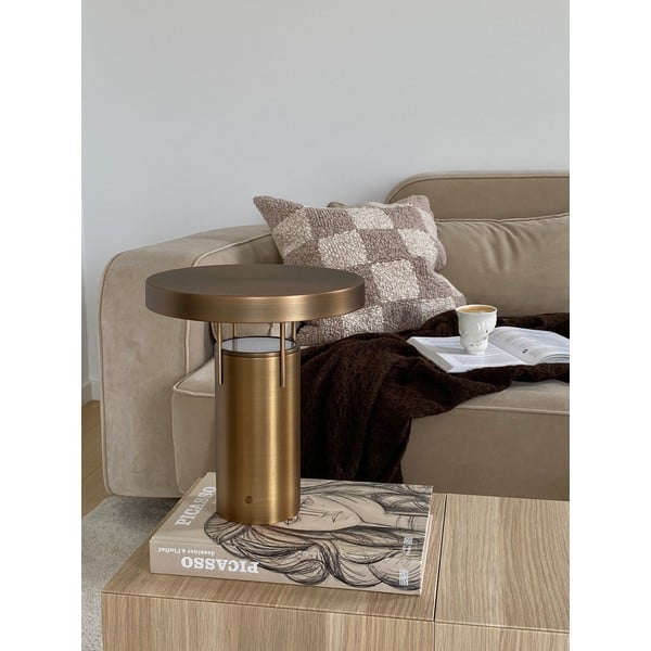 Veioză în culoarea bronz LED cu intensitate reglabilă cu abajur din metal (înălțime 28 cm) BringMe – Hübsch-image-2