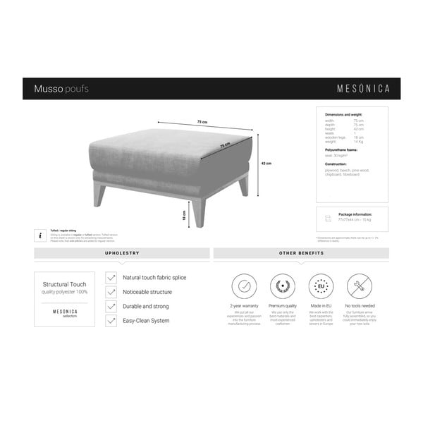 Taburet MESONICA Musso, gri-image-3