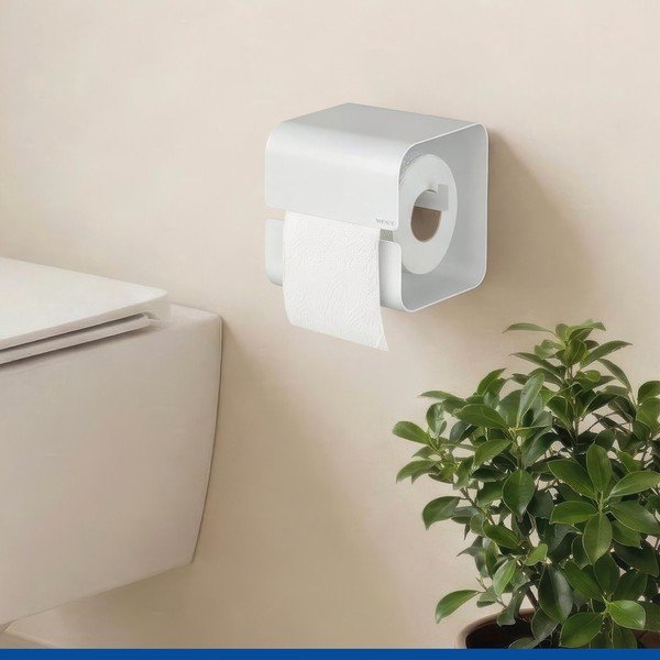 Suport pentru hârtie igienică alb autoadeziv cu Turbo-Loc din oțel Lizan – Wenko-image-1