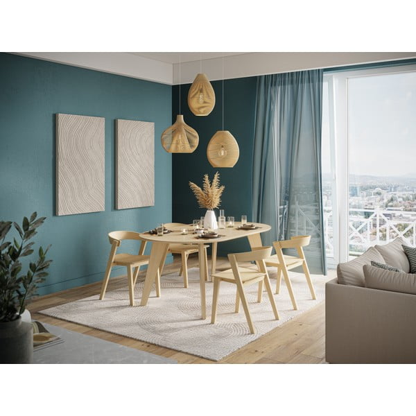 Masă de dining cu blat cu aspect de lemn de stejar 100x180 cm Lago – TemaHome-image-1