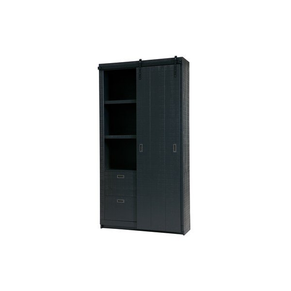 Dulap cu ușă glisantă vtwonen Slide, negru-image-4