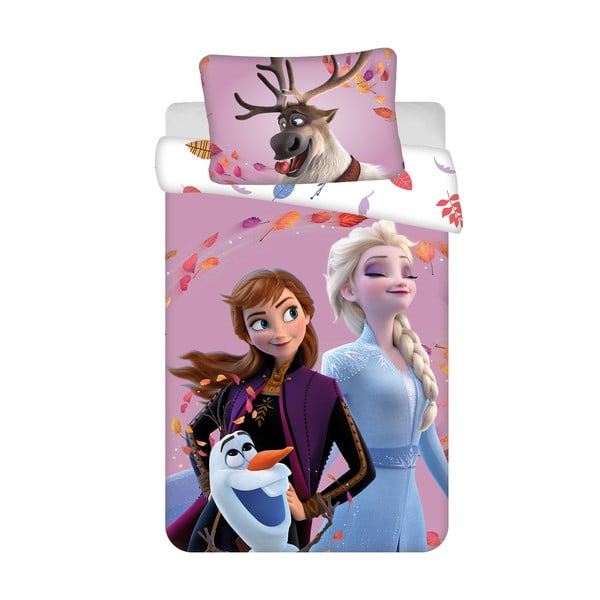Lenjerie de pat pentru copii din bumbac pentru pătuț 100x135 cm Frozen "Wind" – Jerry Fabrics